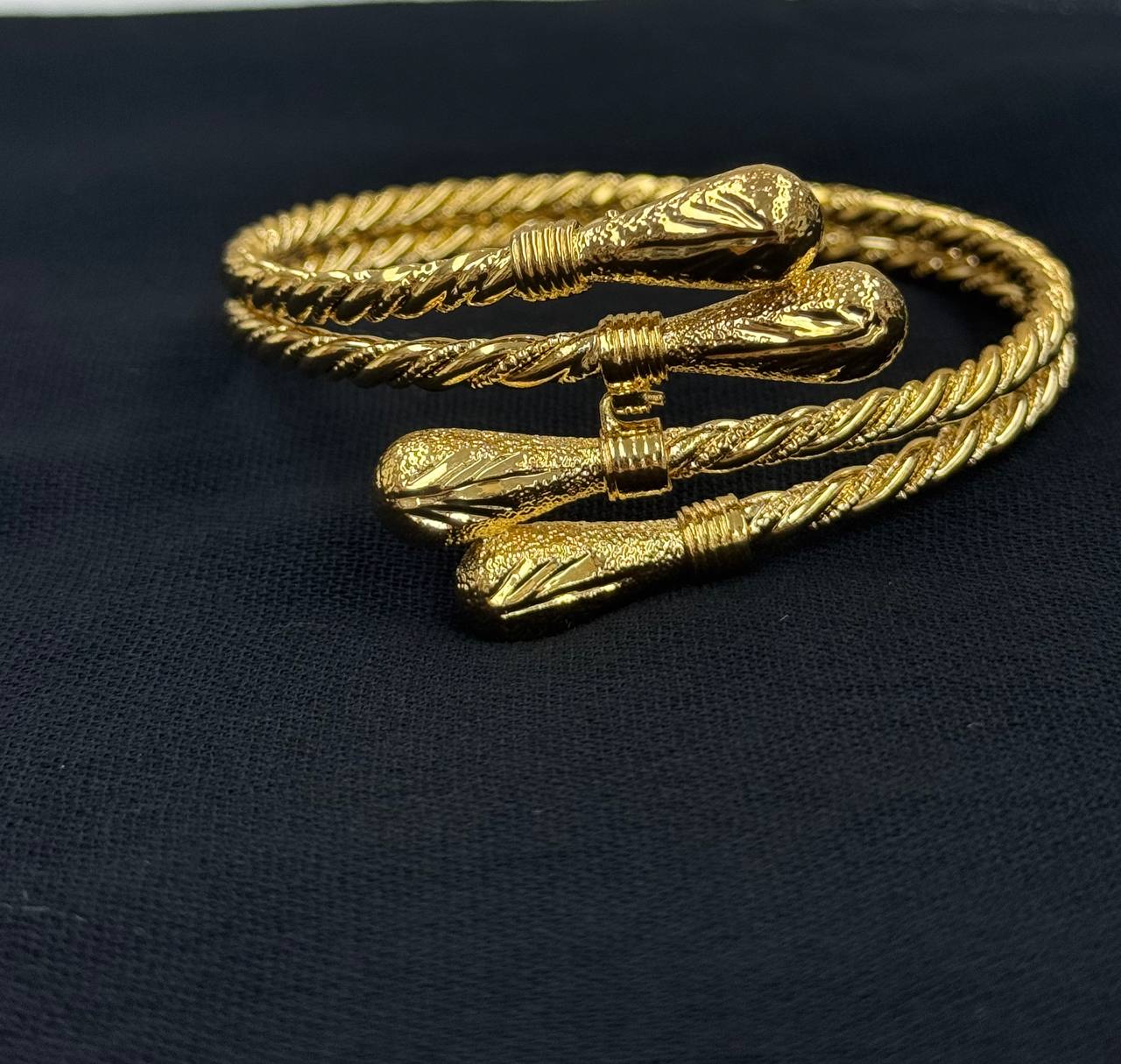 Palestinian Elegance imitated gold mabroume bracelet gold twist with detailed twisted design