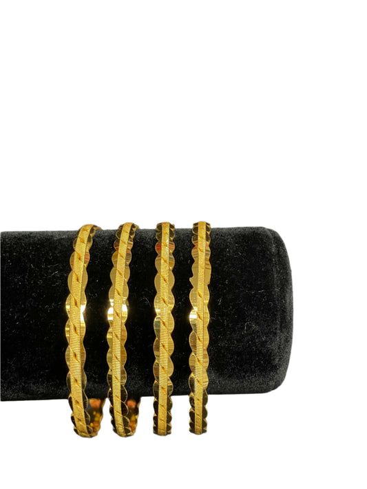 4 Slalat Mjadal Imitated Gold Bracelets a Elegant Cultural Accessory Set