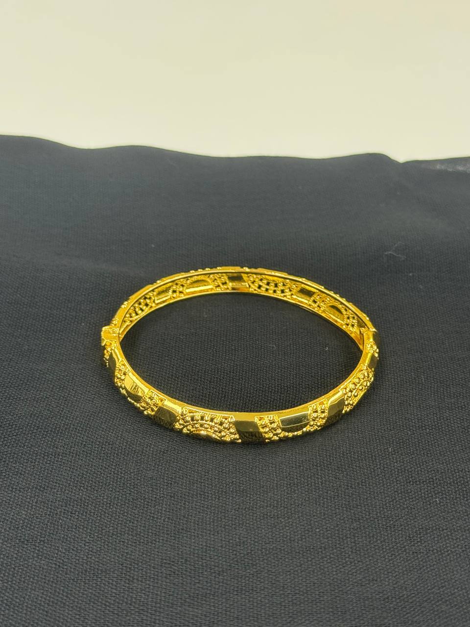 Palestinian Elegance imitated gold bangle bracelet for women with intricate geometric design