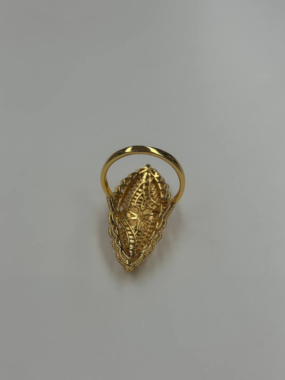 Imitated gold ring by Palestinian Elegance featuring a unique flower ring design with intricate detailing amazing