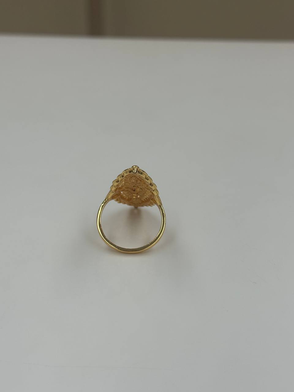Imitated gold ring from Palestinian Elegance featuring a unique flower ring design with detailed craftsmanship