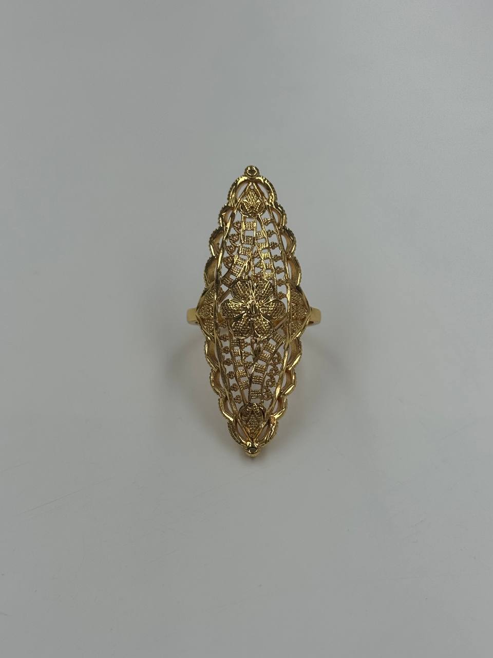 Palestinian Elegance imitated gold ring featuring a unique flower ring design with intricate detailing