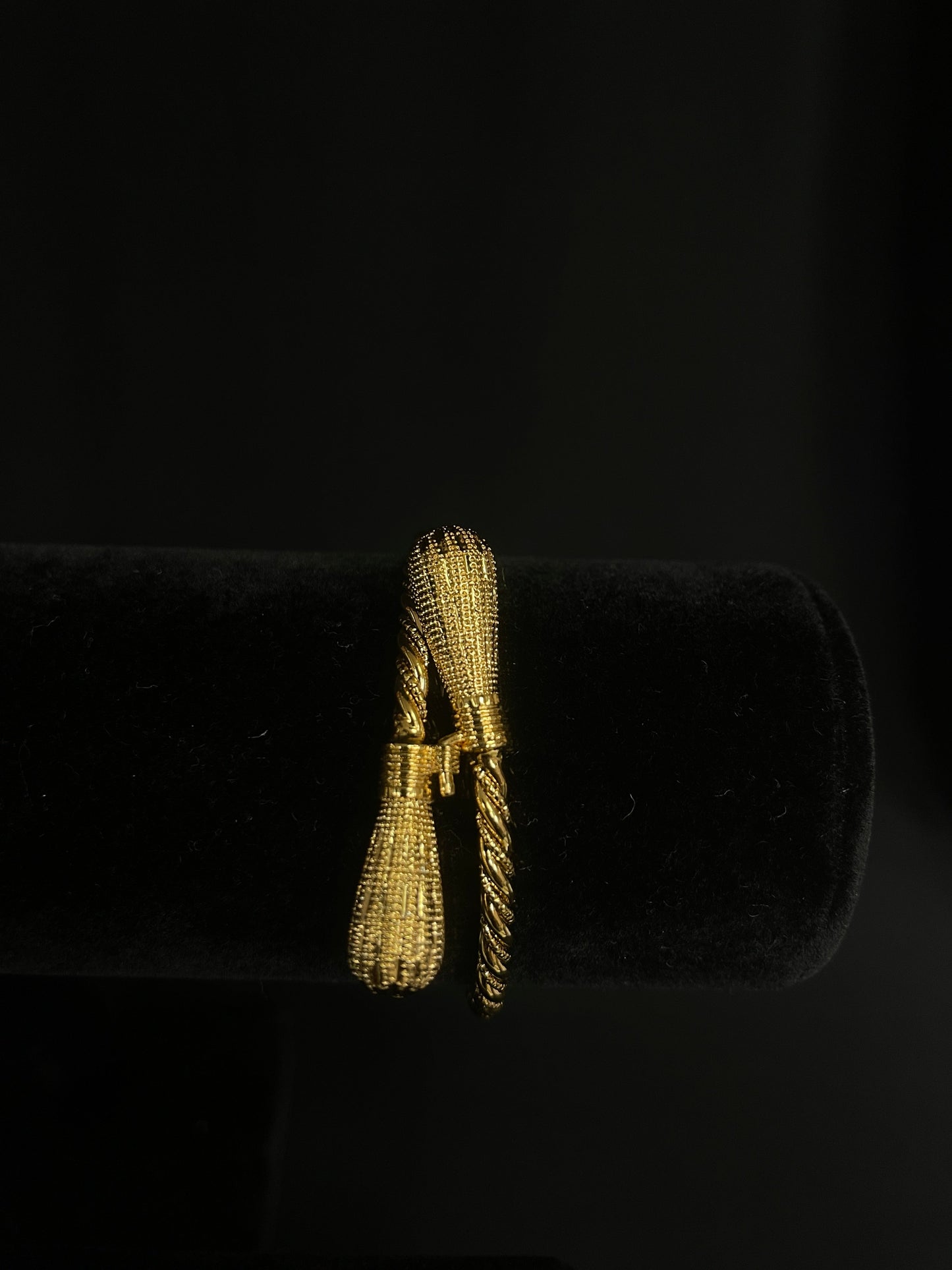 Palestinian Elegance imitated gold bracelet for women with intricate textured and twisted design