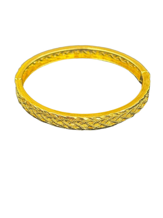 Palestinian Elegance imitation gold bangle bracelet with intricate braided design