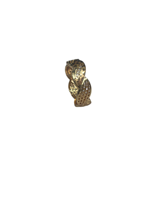 Palestinian Elegance imitation gold heart ring with intricate textured design