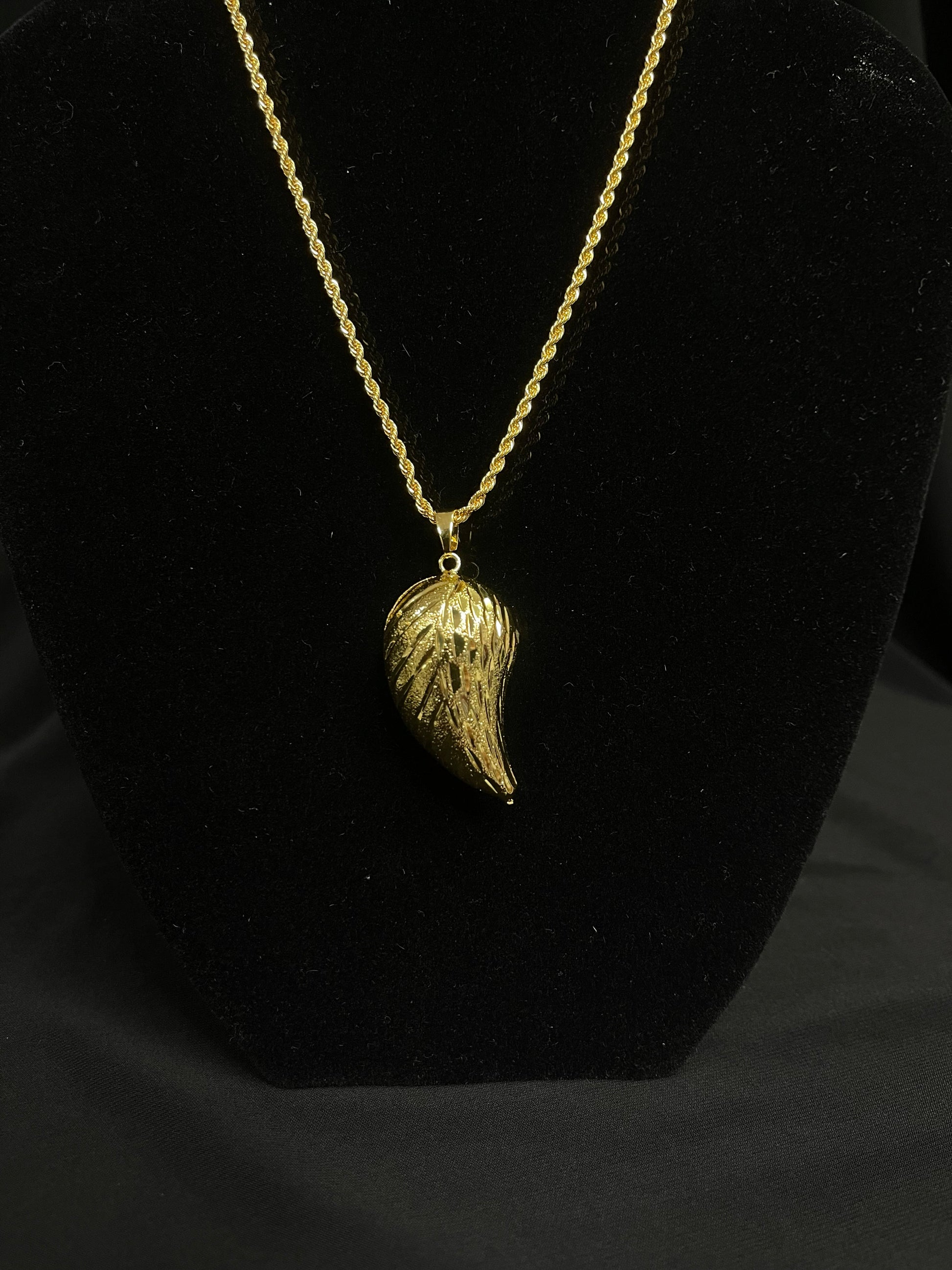 Palestinian Elegance imitated gold necklace featuring a Large Almond Pendant on a delicate chain