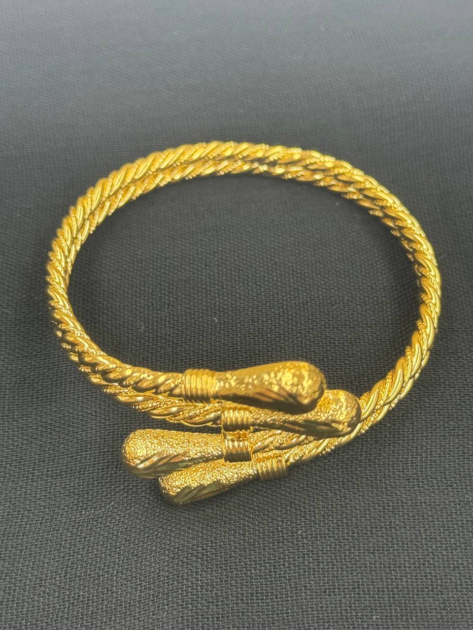 Palestinian Elegance imitated gold mabroume bracelet gold twist with textured twisted design