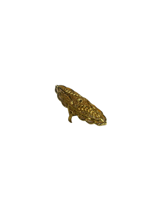 Palestinian Elegance plated gold ring for women with intricate detailed design